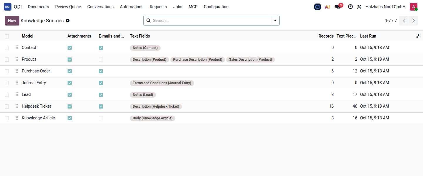 ODI → Configuration → Knowledge Sources.