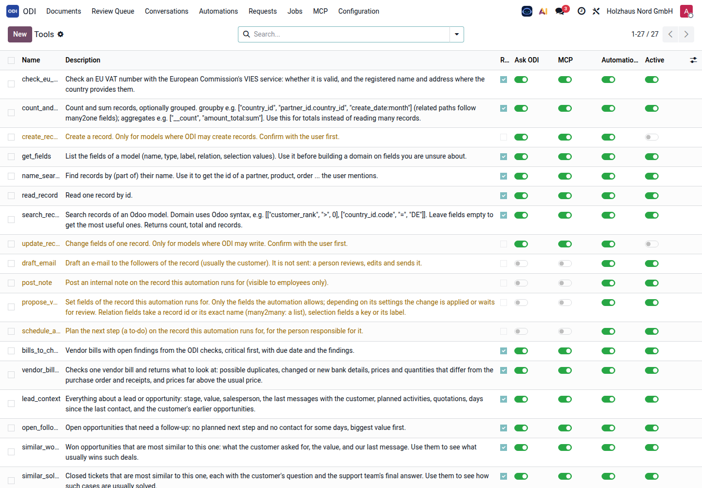 ODI → Configuration → Tools.